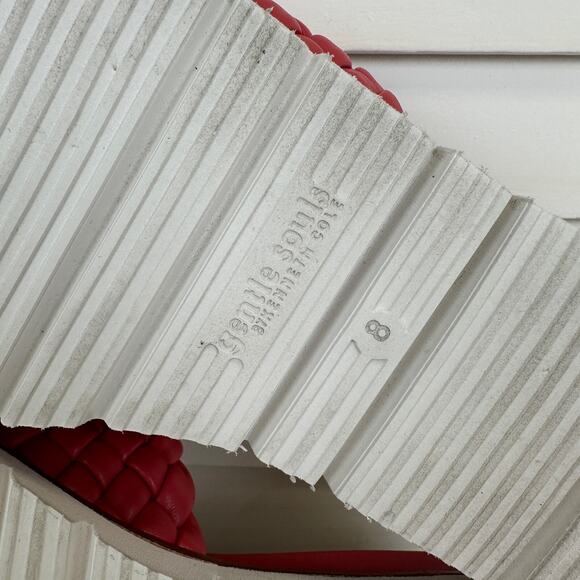 Gentle Souls by Kenneth Cole Coral Pink Lavern Lite Braided Slide Sandals Size 8 - Picture 8 of 9